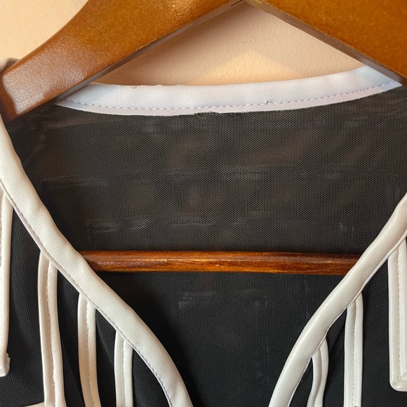 Berek Transparent Mesh-Leather Abstract Jacket - Picture 5 of 9